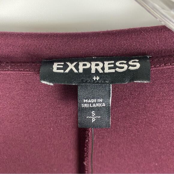 New With Tags Express Wine Balloon Sleeve Shift Dress Women’s Size Small - Picture 6 of 11